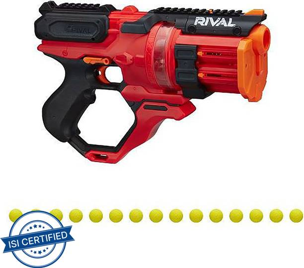 Nerf Rival Roundhouse XX-1500 Red Blaster, Clear Rotating Chamber Loads Rounds into Barrel, 15 rounds Guns & Darts