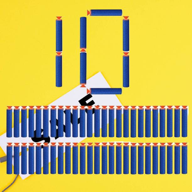 BZILO Plastic Foam Toy 10 Bullet Dart Bullets for Nerf N-Strike Elite Guns J_14 Guns & Darts