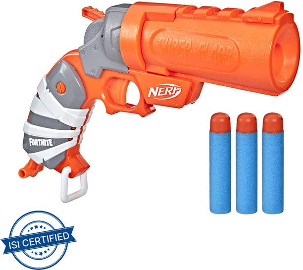 Nerf Fortnite Flare Blaster with Break-Open Loading and Pull-Down Priming Handle Guns & Darts