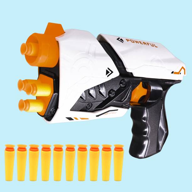 AZEENA Super Blast Toy Gun with 10 Foam Bullets | Shooting Battle Game for Kids, Pistol Guns & Darts