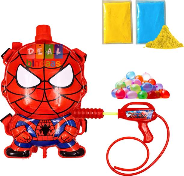 DEALbindaas Spiderman Pichkari Tank Holi Water Pressurex Back Pack Tank For Kids Water Gun