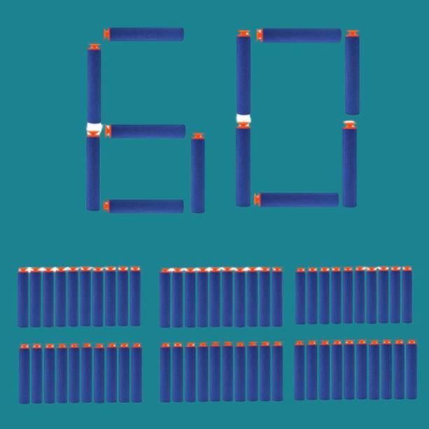 BZILO Multicolor Plastic Foam Toy 60 Bullet Dart Bullets for Nerf N-Strike Guns J_29 Guns & Darts