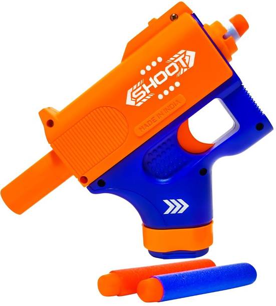 SARASI Mini Soft Bullet Blaster Gun With 3 Bullets For Action Lover & Kids [Blue] Guns & Darts
