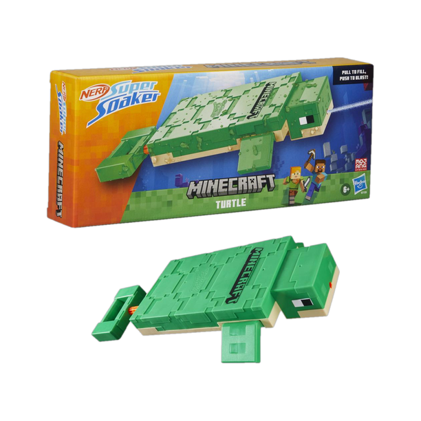 Nerf SuperSoaker Minecraft Turtle Water Blaster, Pull Back, Branded Holi Pichkari Water Gun