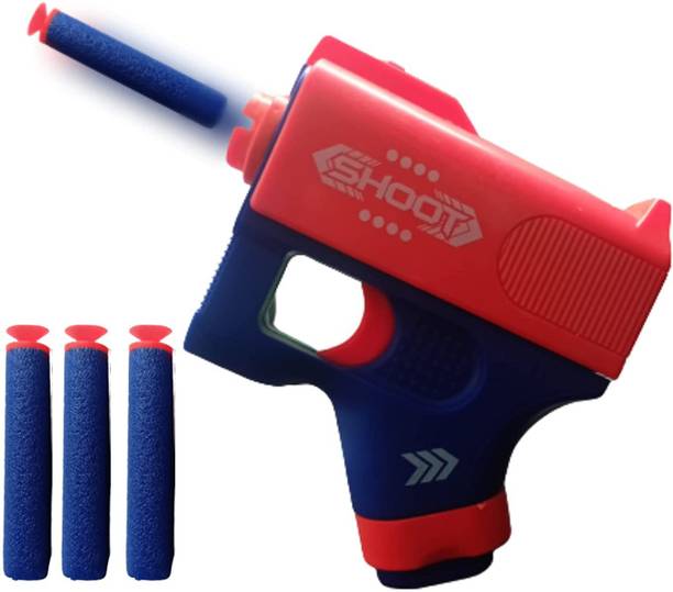 mega shine Mini Blaster Gun Toy with 3 Bullets Blaze Storm Manual Soft Bullet Shooting Gun Guns & Darts