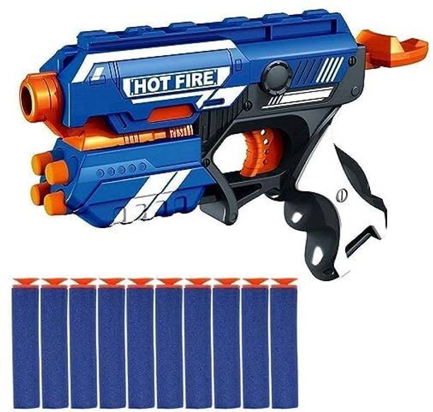 Mogli Toys Sharp Soft Shooter Gun Blaster with 10 Foam Bullets with Pull Operation