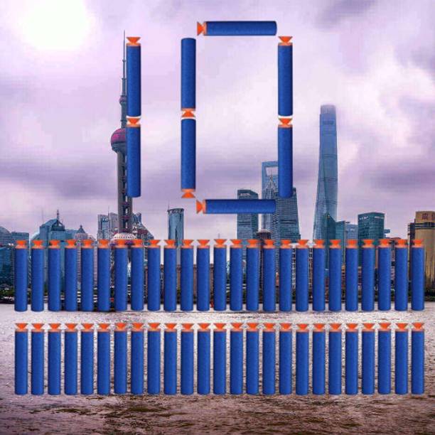 BZILO Plastic Foam Toy 10 Bullet Dart Bullets for Nerf N-Strike Elite Guns J_93 Guns & Darts