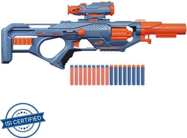 नेर्फ Elite 2.0 Eaglepoint RD-8 Blaster, 8-Dart Drum, Detachable Scope, Incl.16 Darts