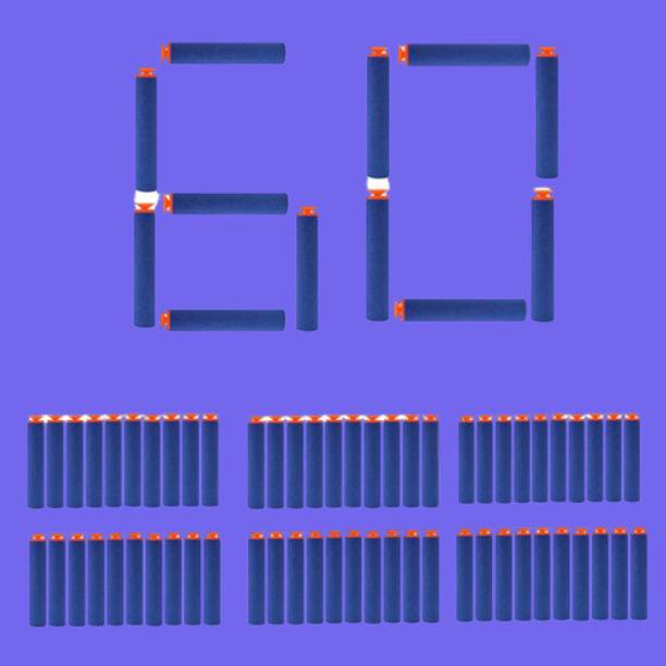 BZILO Multicolor Plastic Foam Toy 60 Bullet Dart Bullets for Nerf N-Strike Guns J_20 Guns & Darts