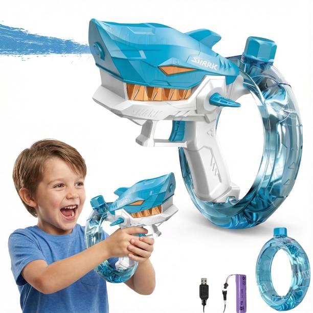 VikriDa Shark Electric Transparent Water Gun (Automatic & Manual) Water Gun
