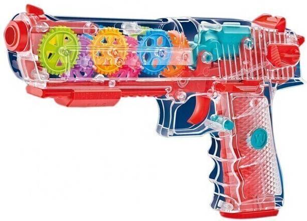 N2J2 SHOP Transparent Glow Gun with 3D Light & Sound Effects Concept Gun with Moving Gears for Boys Girls Kids(Multicolor) Ninja Gears