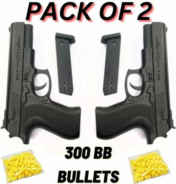 weezly Pistol Toy P729 Pull Back BB Gun for Kids Pack of 2 with 400 Bullets Guns & Darts