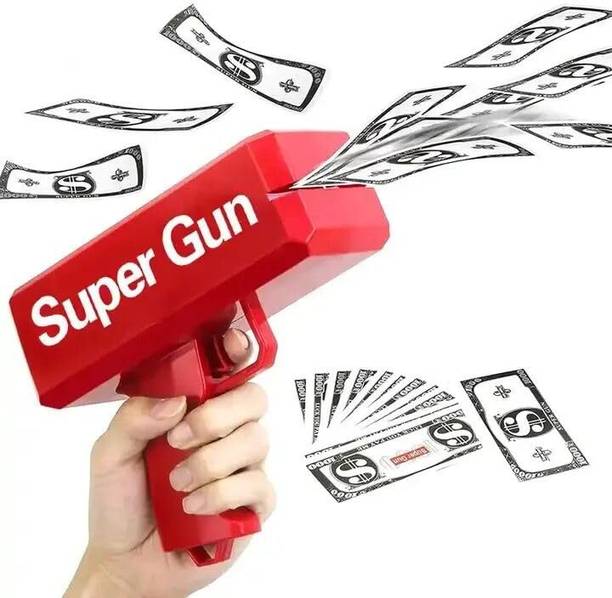 Mayne Super Cannon Money Play Gun Toy Gun for Kids and Adults 1 Bundle of Fake Dollar Money Gun
