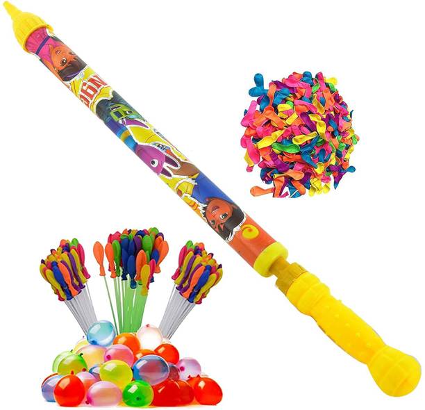 Brown Leaf (1 Pichkari +3 Magic Balloon +100 Water Balloon)for Kids Holi & Pool Party Fun Water Gun