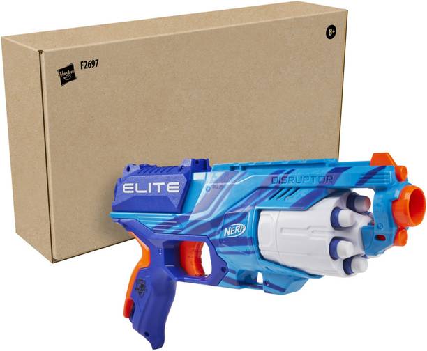 Nerf Elite Disrupter Blaster - 6 Dart Rotating Drum, 6 Official Elite Darts, Ages 8+ Guns & Darts