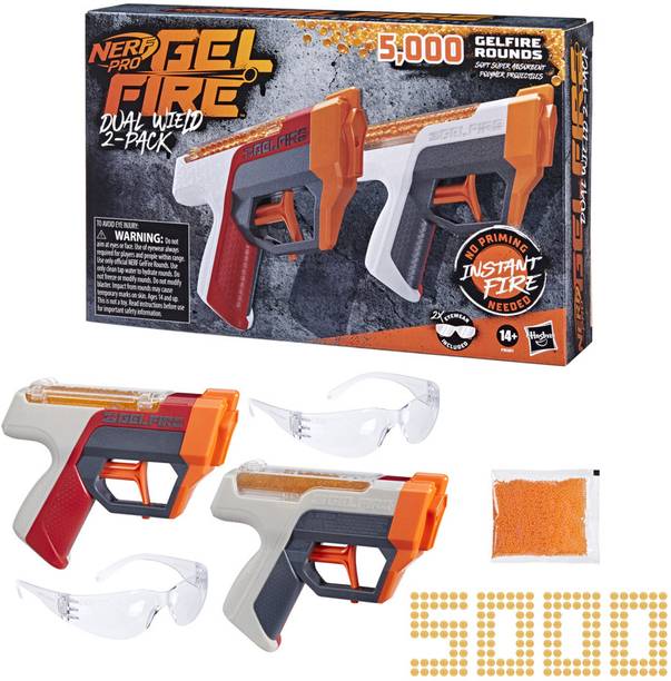 Nerf Pro Gelfire Dual Wield Pack, 2 Blasters, 5000 Gelfire Rounds Guns & Darts
