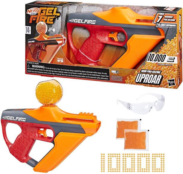 Nerf Pro Gelfire Uproar Blaster, 10k Gelfire Rounds, with Hopper, Eyewear, Ages 14+ Guns & Darts