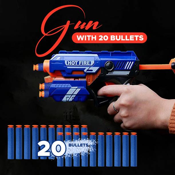 Miss & Chief by Flipkart Hot Fire Blaze Storm Foam Blaster Toy Gun with 20 Extra Bullets, Guns & Darts Target Shooting Role Play Gun Guns & Darts
