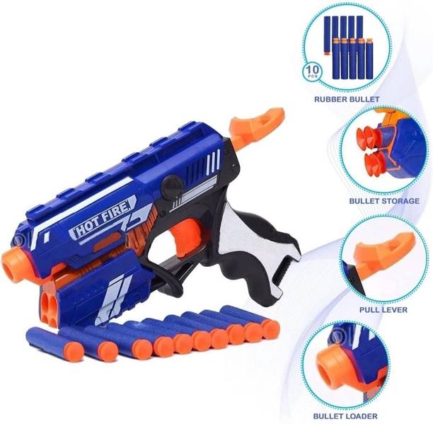 Mira Farmcraft Hot Fire Soft Bullet Toy Gun with 10 Foam Bullets Safe & Long Range Shooting Gun Guns & Darts
