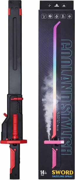 Braintastic Kids Ninja Sword Toy with LED Lights & Mist Spray Effect, Samurai Sword Ninja Gears