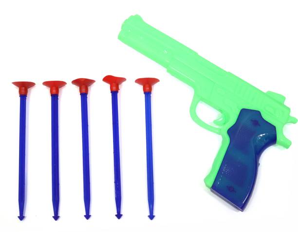 333MART Kids Toy Gun Set with 5 Vacuum Stick Darts (Green) Guns & Darts