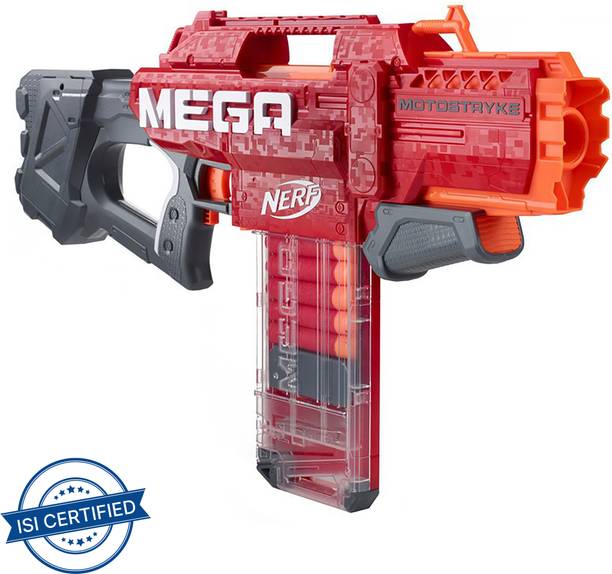 Nerf Mega Motostryke Motorized 10-Dart Blaster, Includes 10 Darts & 10-Dart Clip, For Kids, Teens, Adults Guns & Darts