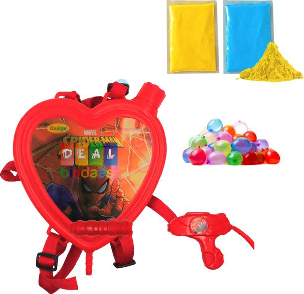 DEALbindaas Holi Water Pichkari Tank with High Pressure & Back Pack Pichkari Tank02Spidy Water Gun