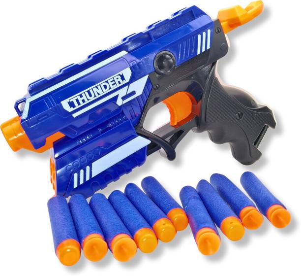 THE NATURAL ANGLE Foam Dart Blaster Gun for Kids – Manual Soft Bullet Toy with Refill Pack Darts & Plastic Bullets