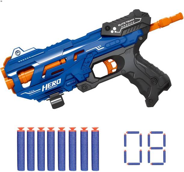 AS TRADERS Hero Soft Bullet Toy Gun with 8 Foam Darts Safe Shooting Blaster for Kids43 Guns & Darts