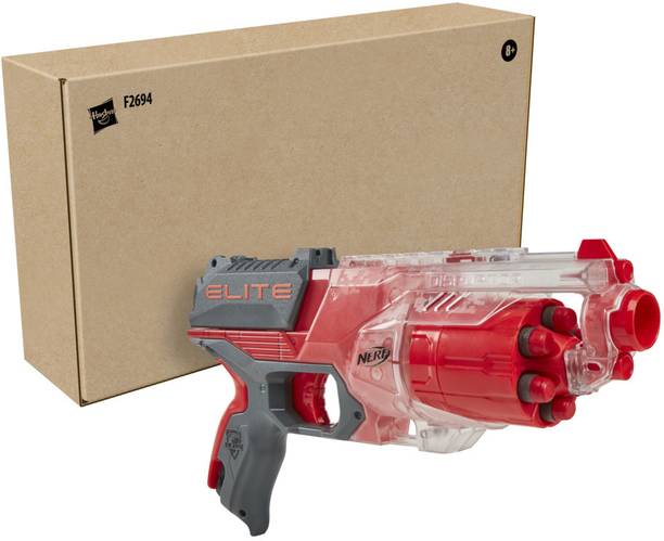 Nerf Elite Disrupter Blaster - 6 Dart Rotating Drum, 6 Official Elite Darts, Ages 8+ Guns & Darts