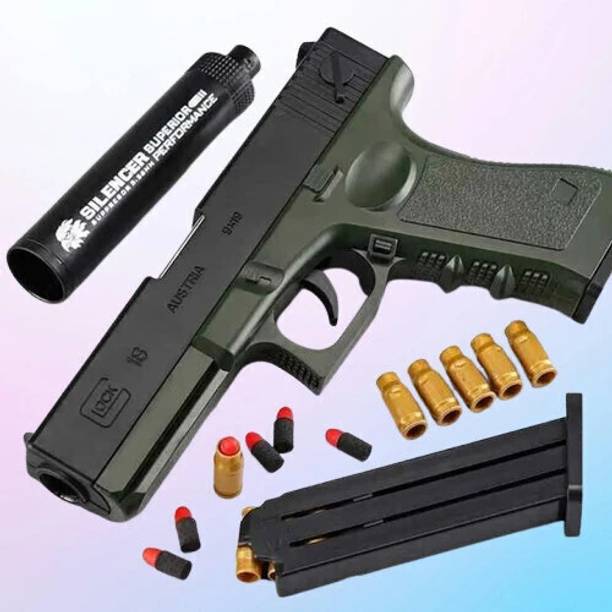 GEX Shooting Plastic Toys Gun for Kids With Ejecting Magazine, soft Bullets 12 years Darts & Plastic Bullets
