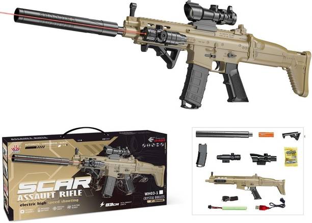 HALO NATION Scar Gun K98 Assault Rifle Shoots Water Bullet Automatic Continuous Power Shot Guns & Darts