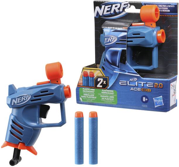 Nerf Elite 2.0 Ace SD-1 Blaster and 2 Official Elite Darts With 1-Dart Storage Guns & Darts