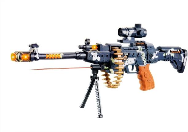 ZUNBELLA Musical Army Style Toy Gun for Kids with Music, Lights & Laser Guns & Darts Darts & Plastic Bullets