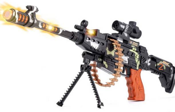 TOYSFIRE Machine Gun Toy with light and sound for kids 72 Guns & Darts