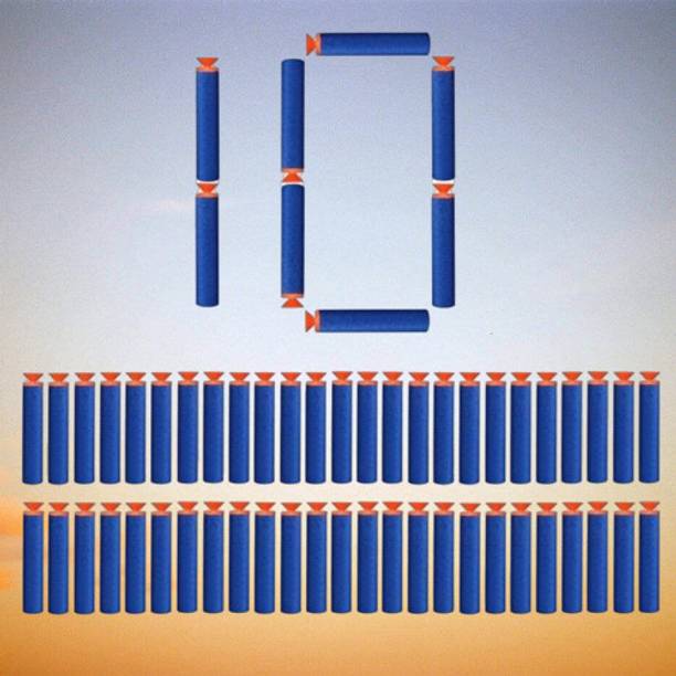 BZILO Plastic Foam Toy 10 Bullet Dart Bullets for Nerf N-Strike Elite Guns J_79 Guns & Darts