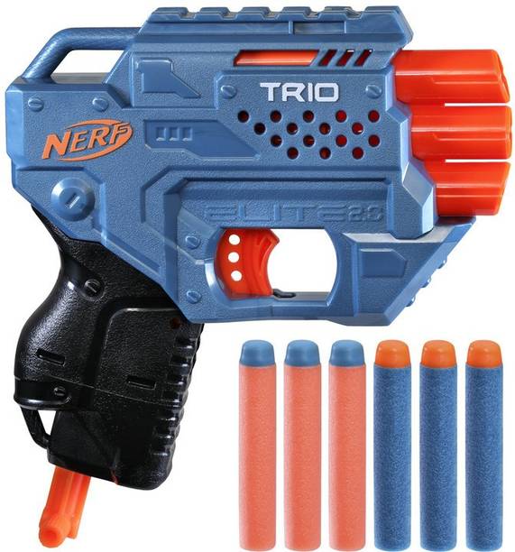 Nerf Elite 2.0 Trio TD-3 Blaster, 6 Official Darts, 3-Barrel Blasting Guns & Darts