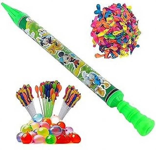 Brown Leaf Pressure Gun Holi Pipe Pichkari (1 Pichkari+3 Magic Balloon+100 Water Balloon) Water Gun