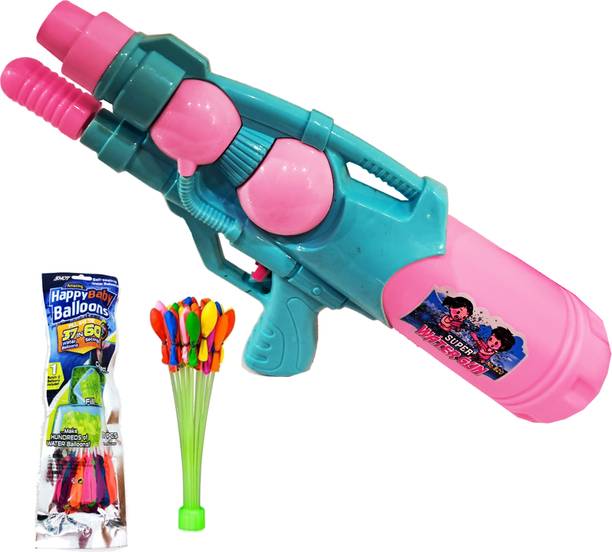 Brown Leaf (1 Pichkari+ 1 Magic Balloon Stick)for Children Holi Festival & Summer Party Fun Water Gun
