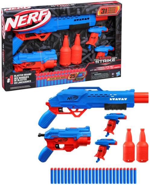 Nerf Alpha Strike Mission Ops Set, best gift, Incl.4 blasters,2 Tragets and 25 Darts Darts & Plastic Bullets