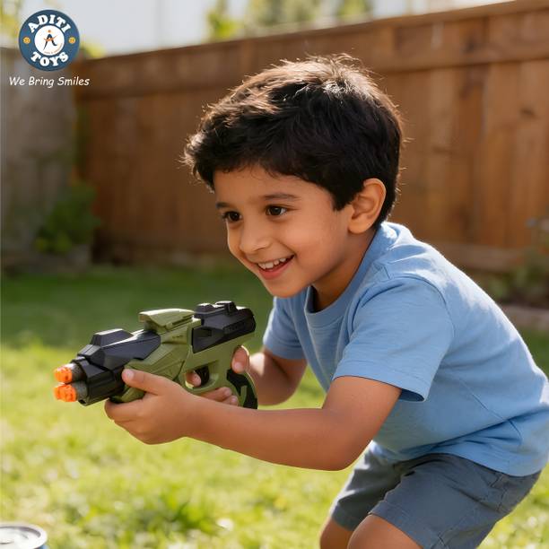 Aditi Toys Nitro Ranger Hard Tip Foam Bullet Gun Toy, Slam Fire Action Blaster Toy Guns & Darts