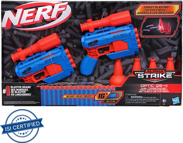 Nerf Alpha Strike Optic QS-4 Duel Targeting Set Includes Blasters,Half-Targets,Darts Guns & Darts