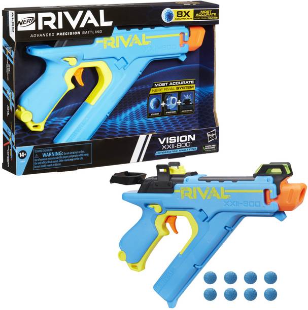 Nerf Rival Vision XXII-800 Blaster with 8 Rival Accu-Rounds Guns & Darts