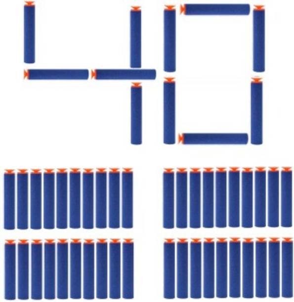 bhauvik Suction Darts Compatible for Nerf Elite Blaster (Blue)_40pcs Darts & Plastic Bullets