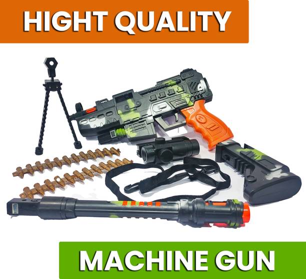 Khelna Bati Rapid Fire Machine Gun with Flash Light, Sound Effects and Battery Operated Guns & Darts