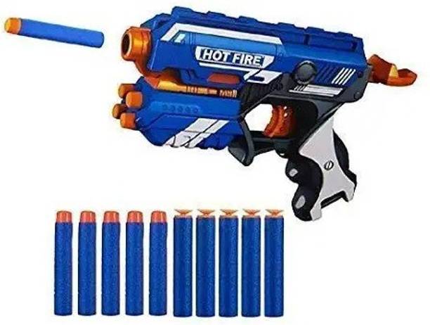 Anushka Toys Blaze Storm Manual Soft Suction Bullet Gun Toy with 10 Safe Soft Foam Bullets Guns & Darts