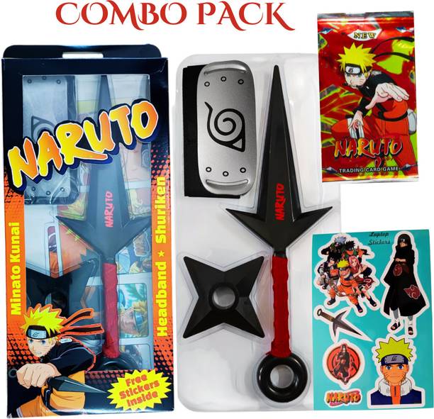 Animex Naruto Ninja Kit Kunai Shuriken Head Band and Trading Cards Naruto Combo Pack Ninja Gears