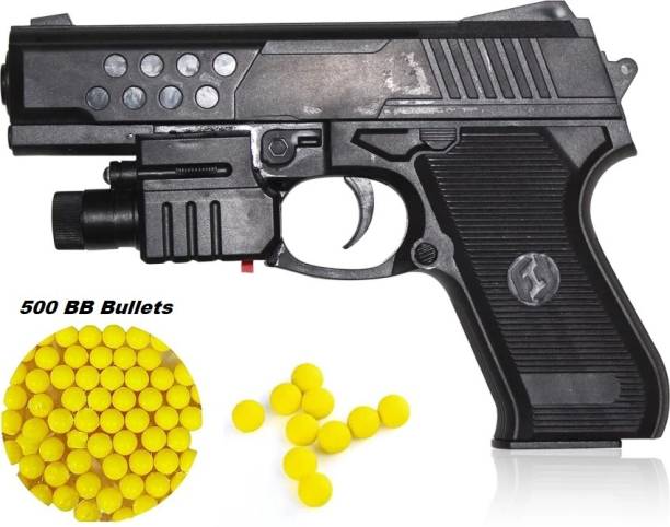 CrazyBuy Air Pistol Suitcase PUBG Gun with 6mm (500 pcs) Bullets Laser Lights Guns Guns & Darts
