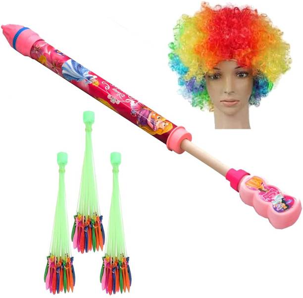 Brown Leaf 1 Holi Pichkari Water Gun Toy+ 3 Magic Balloon +1 Malinga Cap Combo Pack Water Gun