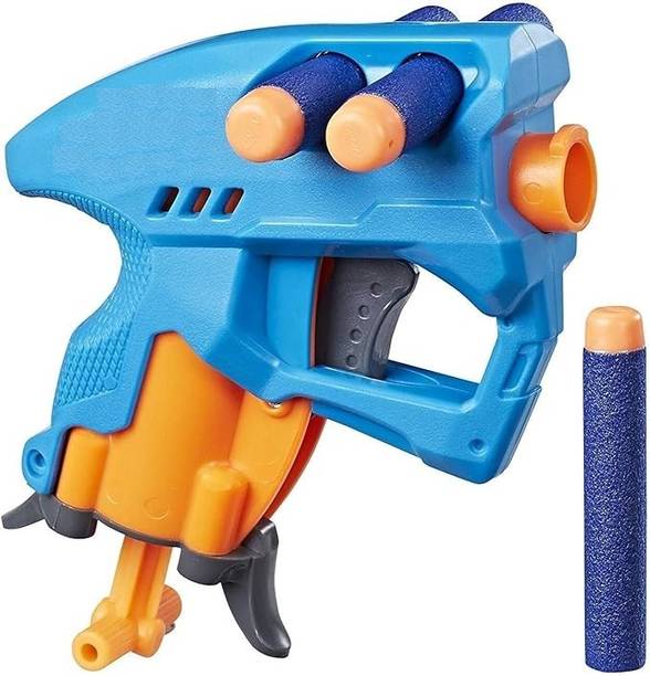 Kaavya Enterprises Blue Single-Shot Blaster With Dart Storage, Includes 3 Elite Darts, For Kids Guns & Darts